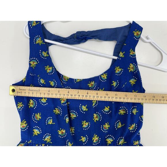 Lanz of Salzburg Womens Dress Size Unknown Blue Midi Floral Vintage Open Back - Picture 6 of 8